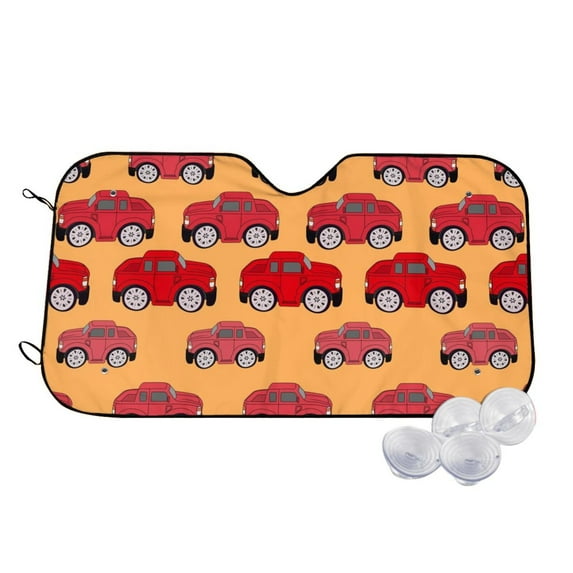Goofa Red Cars Printed Car Windshield Sunshade,Foldable Reflective Sun Visor,UV Protection Heat Blocker Sunshade,Car Cooling Accessory-Small