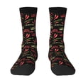 thumbnail image 1 of Goofa Red Chili Printed Men's Crew Socks, Soft Durable Breathable Moisture-Wicking with Odor Control Cotton socks, 1 of 9