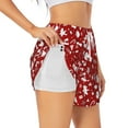 thumbnail image 1 of Goofa Red Christmas Cheer. Printed Women 2 in 1 Running Shorts,Quick Dry Athletic Workout Shorts,High Waisted Athletic Shorts with Liner Pockets-Large, 1 of 9
