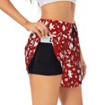 thumbnail image 1 of Goofa Red Christmas Cheer. Printed Women 2 in 1 Running Shorts,Quick Dry Athletic Workout Shorts,High Waisted Athletic Shorts with Liner Pockets-X-Large, 1 of 9