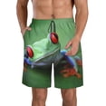 thumbnail image 1 of Goofa Red-Eyed Tree Frog-1 Printed Mens Swim Trunks Summer Quick Dry Short Beach Swimwear Bathing Suits-X-Large, 1 of 9
