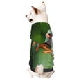 thumbnail image 1 of Goofa Red-Eyed Tree Frog Pattern Small Dog Sweater Hoodies Pet Grey Hooded Soft Fleece Sweatshirts with Pocket Fall Winter Puppy Cat Sweaters Warm Clothes-X-Large, 1 of 8