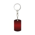 thumbnail image 1 of Goofa Red Geometric Printed Rectangular Metal Keychain Bag Charm Floral Charm for Purse Keys Metal Keyring Gift for Women Accessories, 1 of 7