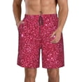 thumbnail image 1 of Goofa Red Glitter Printed Mens Swim Trunks Summer Quick Dry Short Beach Swimwear Bathing Suits-, 1 of 9