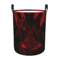 thumbnail image 1 of Goofa Red Gothic Skeleton Throne Printed Circular Hamper,Laundry Basket with Handles,Storage Baskets Foldable,Large Capacity Laundry Hamper-, 1 of 6