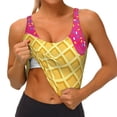 thumbnail image 1 of Goofa Red Ice Cream Printed Sports Bras for Women, High Impact Running Bra Workout Crop Tank Tops Longline Sports Bra Push up-Large, 1 of 9