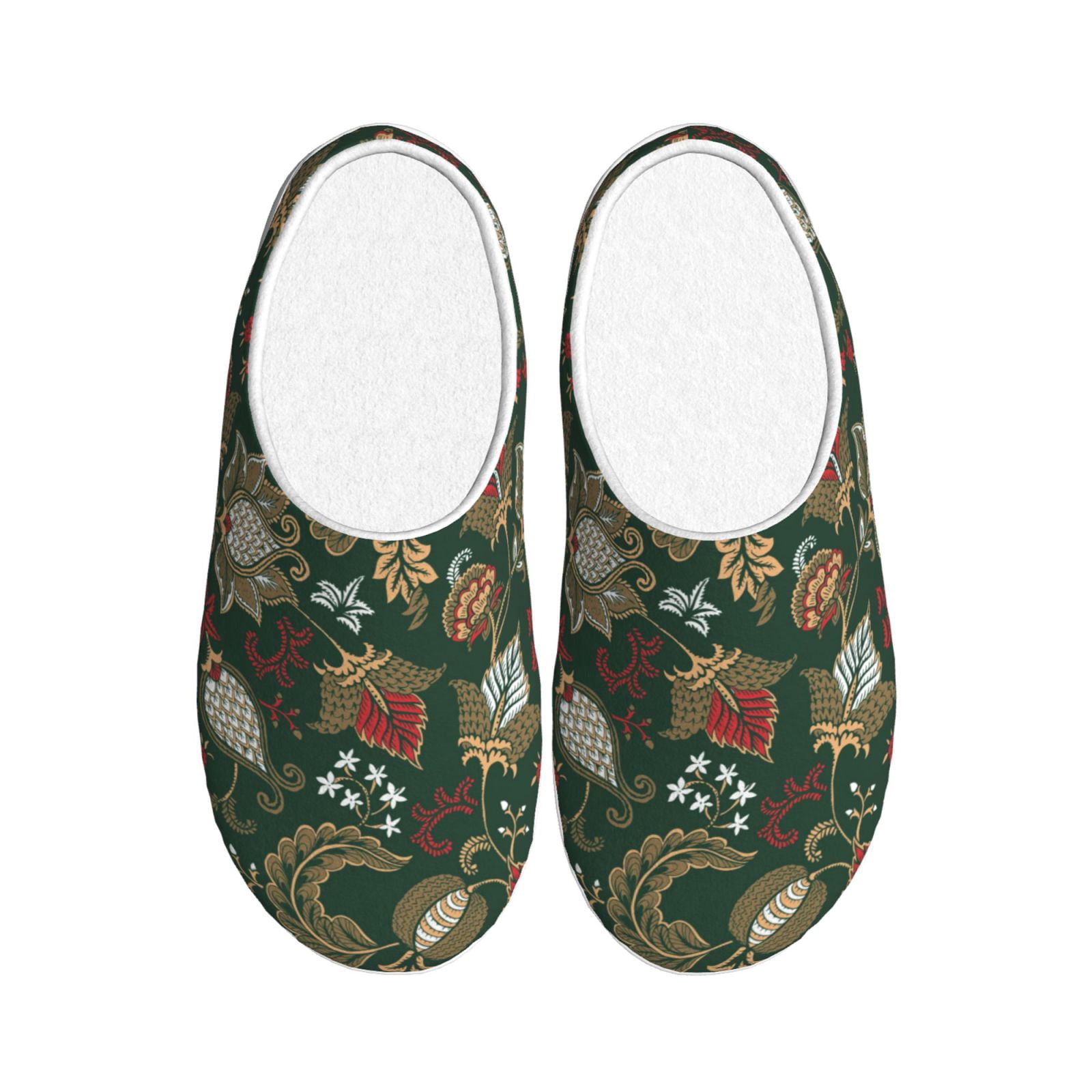 Avocado Floral Palm Leaves Pattern Print Premium Home Slippers main image 1