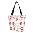 thumbnail image 1 of Goofa Red Lips Pattern Tote Bags,Large Capacity Bag,Beach Tote with Zipper Closure, Large Capacity and Foam Padding, 1 of 6