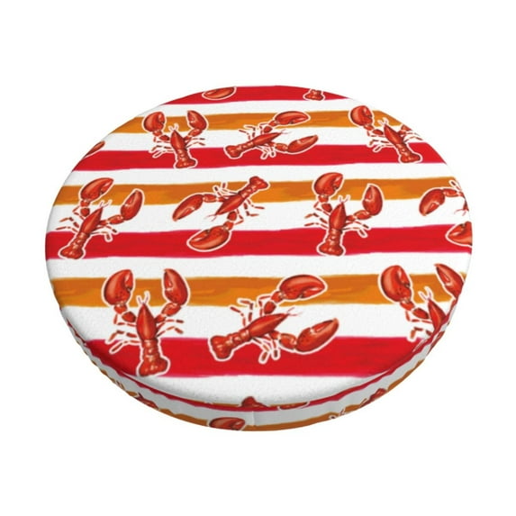 Goofa Red Lobster Printed Stool Covers Round, Waterproof Round Bar Stool Covers Anti-Slip Round Bar Stool Seat Cover with Elastic Bands Durable -13 inch
