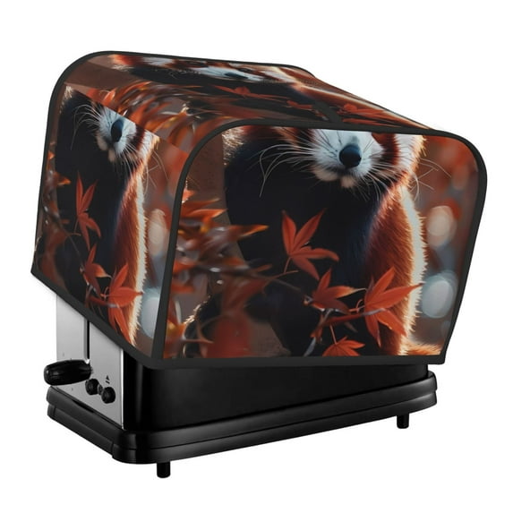 Goofa Red Panda Autumn Branches Print Toaster Cover 4 Slice, Four Slice Bread Machine Cover Quilted Toaster Covers Bread Maker Cover Kitchen Appliance Cover