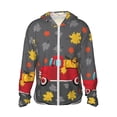 thumbnail image 1 of Goofa Red Pickup Truck With Pumpkins Printed Women's UPF 50+ Sun Protection Hoodie Jacket Lightweight Long Sleeve Sun Shirt for Women with Pocket Hiking Outdoor-Medium, 1 of 9