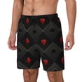 thumbnail image 1 of Goofa Red Poker Printed Men's Swim Trunks Board Shorts Quick Dry Mens Swimming Trunks with Compression Liner,Breathable Fit Hawaii Beach Shorts-Medium, 1 of 9