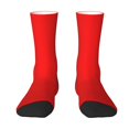 thumbnail image 1 of Goofa Red Printed Men's Crew Socks, Soft Durable Breathable Moisture-Wicking with Odor Control Cotton socks, 1 of 9