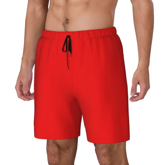 Goofa Red Printed Men's Swim Trunks Board Shorts Quick Dry Mens Swimming Trunks with Compression Liner,Breathable Fit Hawaii Beach Shorts-XX-Large