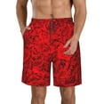 thumbnail image 1 of Goofa Red Rose Printed Mens Swim Trunks Summer Quick Dry Short Beach Swimwear Bathing Suits-, 1 of 9