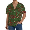thumbnail image 1 of Goofa Red Snake Printed Men's Casual Short-sleeved Shirt,Lightweight Breathable Button-down,Summer Casual men's top,Versatile Fashion shirt-Large, 1 of 1