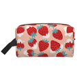 thumbnail image 1 of Goofa Red Strawberry Printed Toiletry Bag with Handle,Large Capacity Travel Makeup Cosmetic Bag for Women, Carry on Airport Airline Compliant Bag, 1 of 9