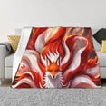 thumbnail image 1 of Goofa Red Sun Flame Fox Pattern Fleece Throw Blanket for Couch, Soft Checkered Flannel Blanket for Sofa, Warm Cozy Decorative Blanket Fall Decor Gift-50"x40", 1 of 6