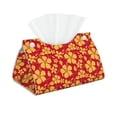 thumbnail image 1 of Goofa Red Vintage Flowers Pattern Triangle Square Tissue Box Cover, Modern PVC Leathe Facial Paper Holder,Decorative Holder/Organizer for Bathroom Vanity Countertop, 1 of 9