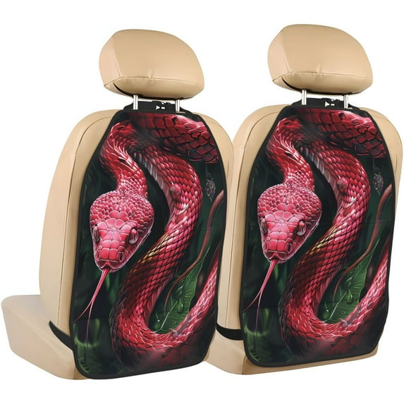 Goofa Red Viper Jungle Intensity Pattern Car Back Seat Protector for Kids (2 Pack) ,Anti-kick Storage Mat for Car Seats,Shields from Footprints
