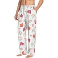 thumbnail image 1 of Goofa Red coral and scallop seashell Printed Soft Pajama Pants for Men, Wide Leg Comfy Casual Lounge Yoga Pants-Small, 1 of 9