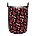 thumbnail image 1 of Goofa Red heart and love Printed Circular Hamper,Laundry Basket with Handles,Storage Baskets Foldable,Large Capacity Laundry Hamper-, 1 of 6