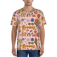 thumbnail image 1 of Goofa Retro 70s Hippie Pattern Mens Golf Shirt Baseball T-shirt Moisture Wicking Dry Fit Performance Sport Short Sleeve Striped Golf Polo Shirts-X-Large, 1 of 7