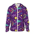 thumbnail image 1 of Goofa Retro 80s Style Printed Women's UPF 50+ Sun Protection Hoodie Jacket Lightweight Long Sleeve Sun Shirt for Women with Pocket Hiking Outdoor-3X-Large, 1 of 9