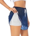 thumbnail image 1 of Goofa Retro Blue Glitter Printed Women 2 in 1 Running Shorts,Quick Dry Athletic Workout Shorts,High Waisted Athletic Shorts with Liner Pockets-XX-Large, 1 of 9