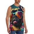 thumbnail image 1 of Goofa Retro Bulldog Sunglasses Printed Men's Sleeveless T-Shirt - Athletic Gym Workout Tank Top for Men - Moisture-Wicking, UPF 30+ Quick-Dry Muscle Tee-X-Large, 1 of 8