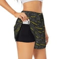 thumbnail image 1 of Goofa Retro Excavator Printed Women 2 in 1 Running Shorts,Quick Dry Athletic Workout Shorts,High Waisted Athletic Shorts with Liner Pockets-Medium, 1 of 9