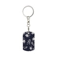 thumbnail image 1 of Goofa Retro Flower Printed Rectangular Metal Keychain Bag Charm Floral Charm for Purse Keys Metal Keyring Gift for Women Accessories, 1 of 7