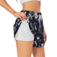 thumbnail image 1 of Goofa Retro Flower Printed Women 2 in 1 Running Shorts,Quick Dry Athletic Workout Shorts,High Waisted Athletic Shorts with Liner Pockets-XX-Large, 1 of 9