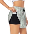 thumbnail image 1 of Goofa Retro Snake Printed Women 2 in 1 Running Shorts,Quick Dry Athletic Workout Shorts,High Waisted Athletic Shorts with Liner Pockets-Small, 1 of 9
