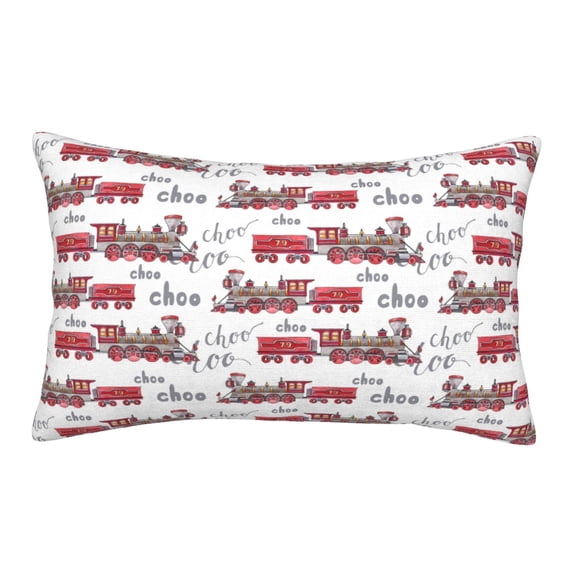 Goofa Retro Train Pattern Pillow Case – Plush & Soft Cushion Cover, Hypoallergenic Throw Pillow Case for Comfortable Sleep with Envelope Closure-14"x20"