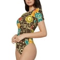 thumbnail image 1 of Goofa Robot and Monsters Printed Women Rash Guard Short Sleeve,Tummy control Swimsuit Surfing Swimsuit Bathing Suit One Piece Swimsuit UPF 50-, 1 of 9