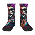 thumbnail image 1 of Goofa Rock Skull Singer Pattern Children's Crew Socks, Kids' Daily Wear and Sports Socks, Breathable Socks, Sports Socks, Moisture-Wicking Socks for Children, 1 of 6