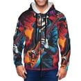 thumbnail image 1 of Goofa Rock Skull Singer Pattern Mens Full-zip Hoodie, Zip-up Pullover Hooded Sweatshirt, Kangaroo Pocket Hoodie Ideal for Daily Wear, Travel, and Home-X-Large, 1 of 5