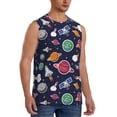 thumbnail image 1 of Goofa Rocket Satellite Printed Men's Sleeveless T-Shirt - Athletic Gym Workout Tank Top for Men - Moisture-Wicking, UPF 30+ Quick-Dry Muscle Tee-Large, 1 of 8
