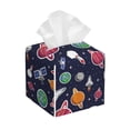 thumbnail image 1 of Goofa Rocket Satellite Tissue Box Cover PVC Leather Tissue Holder Square Facial Tissue Case Facial Paper Organizer Dispenser for Bathroom, Vanity Countertop, 1 of 8