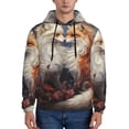 thumbnail image 1 of Goofa Romantic Flower Fox Couple for Men's Hooded Sweatshirt - Lightweight Pullover Hoodie with Kangaroo Pocket, Perfect for Everyday Wear-Small, 1 of 7