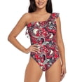 thumbnail image 1 of Goofa Rooster Head Pattern Women's One Piece Swimsuits Tummy Control Bathing Suits Asymmetric One Shoulder Swimwear-Medium, 1 of 6