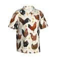 thumbnail image 1 of Goofa Roosters and Chickens Hawaiian Shirt for Men, Unisex Summer Beach Casual Short Sleeve Button Down Shirts,Aloha Tropical Floral print shirt-Large, 1 of 9