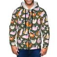 thumbnail image 1 of Goofa Roosters and Chicks Pattern Mens Full-zip Hoodie, Zip-up Pullover Hooded Sweatshirt, Kangaroo Pocket Hoodie Ideal for Daily Wear, Travel, and Home-Small, 1 of 5
