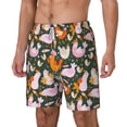 thumbnail image 1 of Goofa Roosters and Chicks Printed Men's Swim Trunks Board Shorts Quick Dry Mens Swimming Trunks with Compression Liner,Breathable Fit Hawaii Beach Shorts-Small, 1 of 9