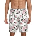 thumbnail image 1 of Goofa Rose Flowers Pattern Men's Pajama Short Sleep Shorts Soft Comfortable Breathable Pajamas Shorts with Pockets-X-Large, 1 of 6