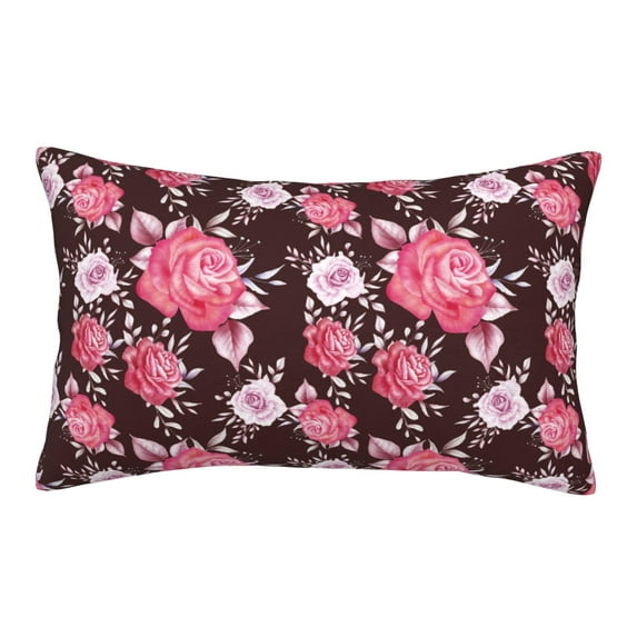 Goofa Rose Flowers Pattern Pillow Case – Plush & Soft Cushion Cover, Hypoallergenic Throw Pillow Case for Comfortable Sleep with Envelope Closure-16"x24"