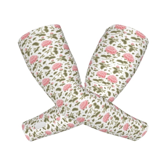 Goofa Rose Flowers Pattern UV Sun Protection Arm Sleeves, UPF 50 Sports Cooling Arm Compression Sleeves for Men Women Teenager