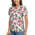 thumbnail image 1 of Goofa Rose Flowers Pattern Women's Slim-Fit Short-Sleeve V-Neck T-Shirt,Classic-Fit Short-Sleeve V-Neck T-Shirt-XX-Large, 1 of 5