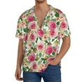 thumbnail image 1 of Goofa Rose Flowers Printed Men's Casual Short-sleeved Shirt,Lightweight Breathable Button-down,Summer Casual men's top,Versatile Fashion shirt-Small, 1 of 7